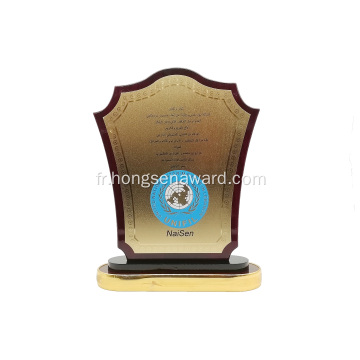 Trophée cadre en plaque souvenir en bois souvenir personnalisé